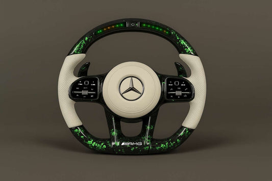 Mercedes Carbon fiber green steering wheel